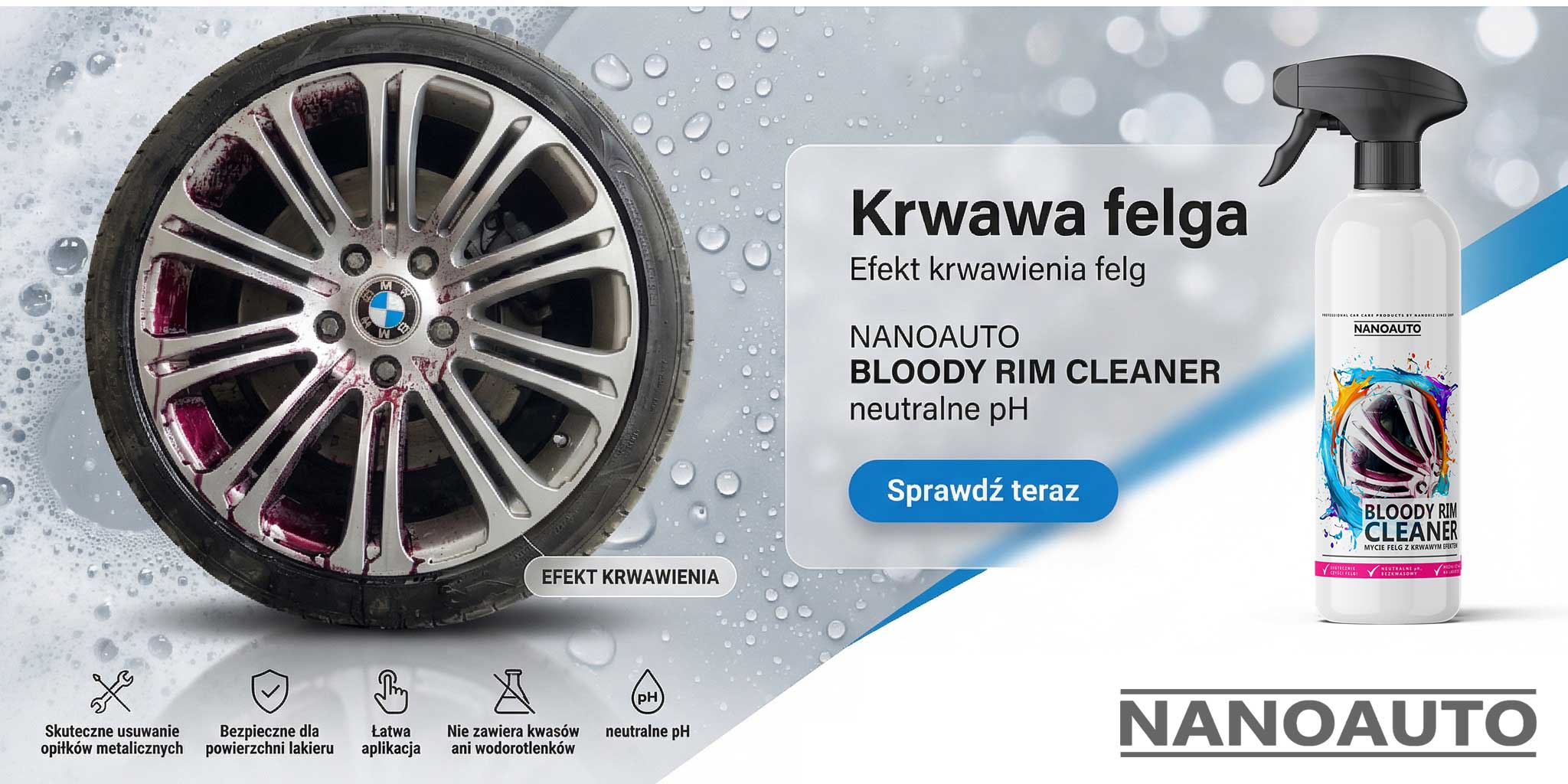 krwawa felga NANOAUTO BLOODY RIM CLEANER — zastosowanie