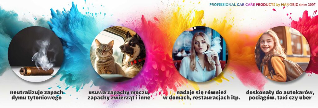 neutralizator zapachu wanilia — zastosowanie NANOAUTO SMOKE REMOVER WANILIA